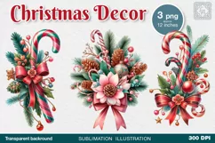Christmas Decor. Watercolor Cliparts. PNG sublimation Product Image 1
