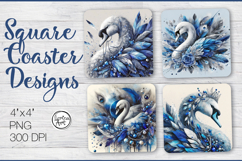 Swan Coaster Sublimation Product Image 1