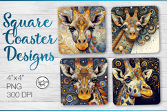 Giraffe Coaster Sublimation Product Image 1