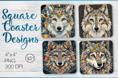 Wolf Coaster Sublimation Product Image 1