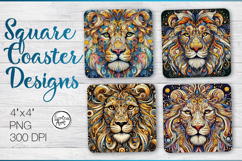 Wild Lion Coaster Sublimation Product Image 1