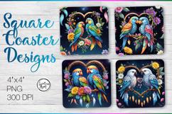 Parrot Coaster Sublimation Product Image 1