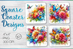 Butterfly Coaster Sublimation, Under the Sky Product Image 1
