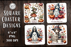 Halloween Coaster Design, 4 PNG Product Image 1