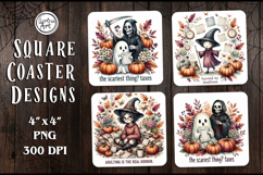Halloween Coaster Design, 4 PNG Product Image 1