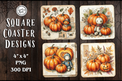 Halloween Coaster Design, 4 PNG Product Image 1