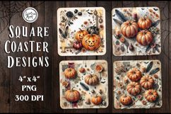 Halloween Coaster Design, 4 PNG Product Image 1