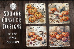 Halloween Coaster Design, 4 PNG Product Image 1