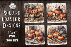 Halloween Coaster Design, 4 PNG Product Image 1