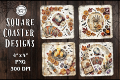 Halloween Coaster Design, 4 PNG Product Image 1