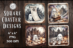 Halloween Coaster Design, 4 PNG Product Image 1