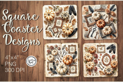 Cozy Autumn Coaster Design, 4 PNG Product Image 1