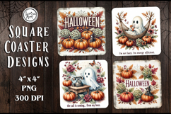 Halloween Coaster Design, 4 PNG Product Image 1