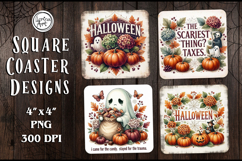 Halloween Coaster Design, 4 PNG Product Image 1