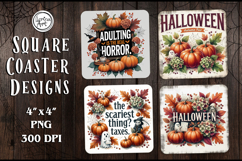 Halloween Coaster Design, 4 PNG Product Image 1