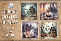 Halloween Coaster Design, 4 PNG Product Image 1