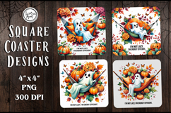 Halloween Coaster Design, 4 PNG Product Image 1