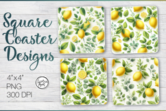 Fruits. Lemon. Coaster Sublimation Product Image 1