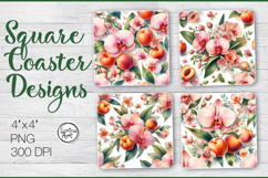 Fruits. Apricot. Coaster Sublimation Product Image 1
