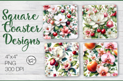 Fruits. Cherry. Coaster Sublimation Product Image 1