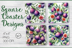 Fruits. Figs. Coaster Sublimation Product Image 1
