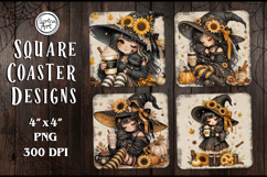 Cute Gothic. Halloween. Coaster Design, 4 PNG Product Image 1