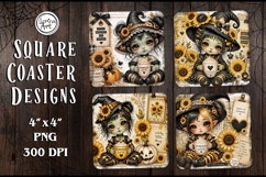 Cute Gothic. Halloween. Coaster Design, 4 PNG Product Image 1