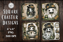 Cute Gothic. Halloween. Coaster Design, 4 PNG Product Image 1