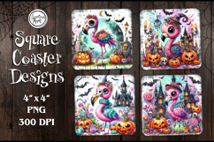 Whimsical Halloween Coaster Design, 4 PNG Product Image 1