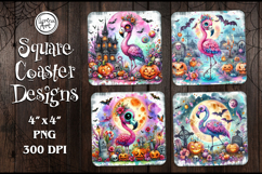 Whimsical Halloween Coaster Design, 4 PNG Product Image 1