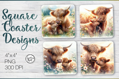 Mother's love Coaster Sublimation, 4 PNG Product Image 1