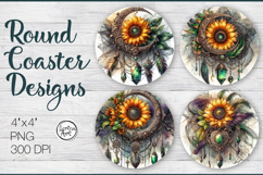 Sunflower Coaster Sublimation, Under the Sky Product Image 1