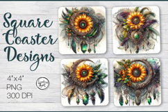 Sunflower Coaster Sublimation, Under the Sky Product Image 1