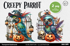 Creepy Parrot. Sublimation design PNG Product Image 1