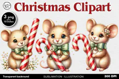 Cozy Christmas. Cute Mouse. PNG sublimation Product Image 1