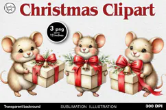 Cozy Christmas. Cute Mouse. PNG sublimation Product Image 1