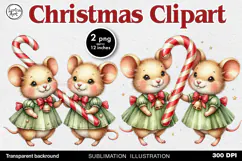 Cozy Christmas. Cute Mouse. PNG sublimation Product Image 1