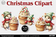 Cozy Christmas. Cute Mouse. PNG sublimation Product Image 1