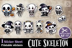 Cute Skeleton. Halloween Stickers design PNG Product Image 1
