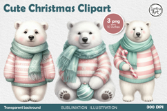 Cozy Polar Bear. PNG sublimation Product Image 1
