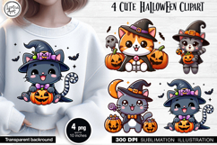 Cute Halloween Kitty. Sublimation design PNG Product Image 1