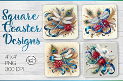 Dragonfly Coaster Sublimation Product Image 1