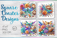 Dragonfly Coaster Sublimation Product Image 1
