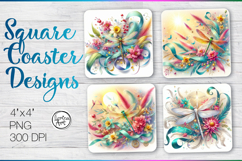 Dragonfly Coaster Sublimation Product Image 1