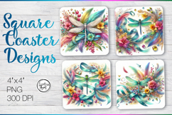 Dragonfly Coaster Sublimation Product Image 1