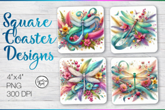 Dragonfly Coaster Sublimation Product Image 1