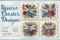 Dragonfly Coaster Sublimation Product Image 1