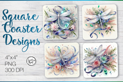 Dragonfly Coaster Sublimation Product Image 1
