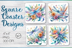 Dragonfly Coaster Sublimation Product Image 1
