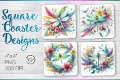 Dragonfly Coaster Sublimation Product Image 1